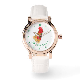 Funny Watch with Surprised Rooster