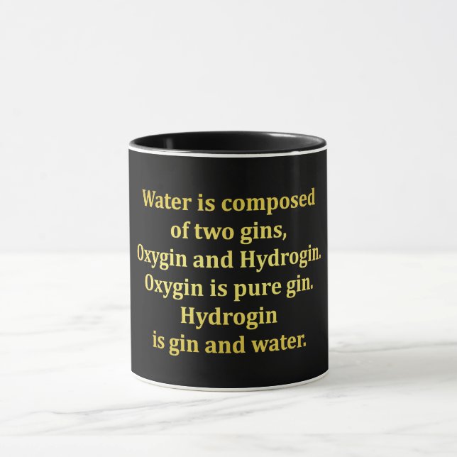 Funny Water and Gin Joke Mug (Center)
