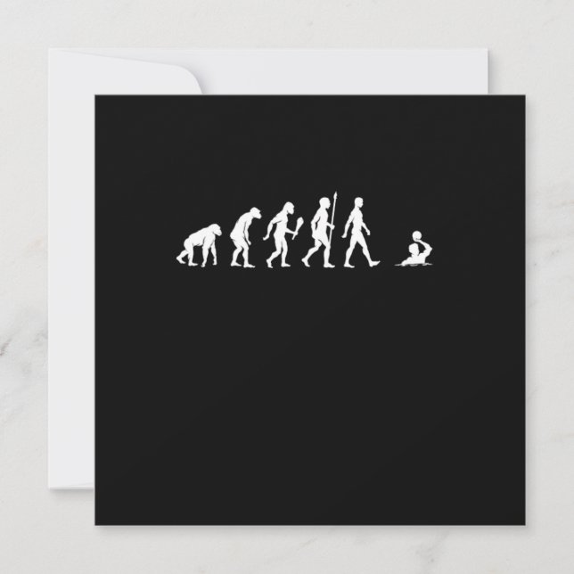 Funny Water Polo Evolution Water Polo Player Gift Invitation (Front)