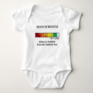 Funny Watercolor Baby Milestone Bodysuit |11 Month