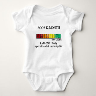 Funny Watercolor Baby Milestone Bodysuit |12 Month