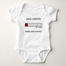 Funny Watercolor Baby Milestone Bodysuit | 2 Month