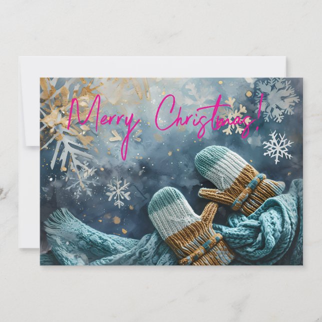 Funny Watercolor Christmas Greeting Card (Front)