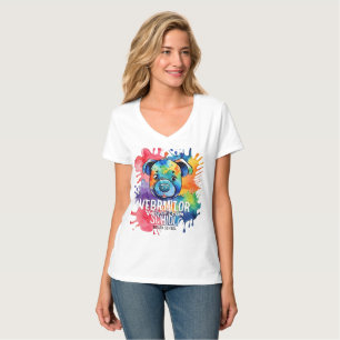 Funny watercolor colourful dog T-Shirt
