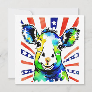Funny watercolor colourful sheep