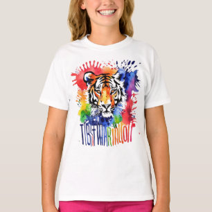 Funny watercolor colourful tiger T-Shirt