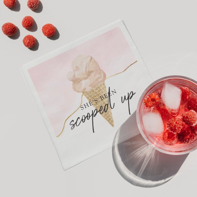 Funny Watercolor Ice Cream Bridal Shower Napkin (Creator Uploaded)