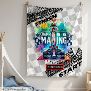 Funny Watercolor Racing Sport Car Birthday Gift Fleece Blanket