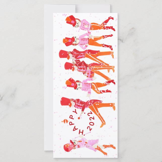 Funny Watercolored Nutcracker Ballet Flat Card (Front)