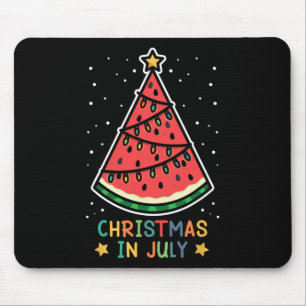 Funny Watermelon Christmas In July Women Men Mouse Pad