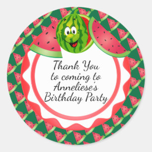 Funny Watermelon Classic Round Sticker