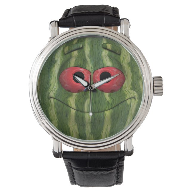 Funny Watermelon Emoticon Watch (Front)