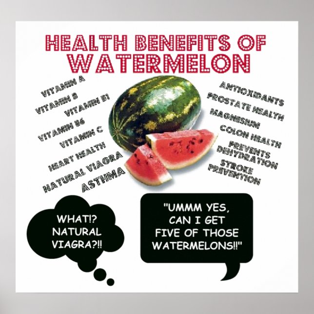 Funny Watermelon Man Viagra Joke Poster (Front)