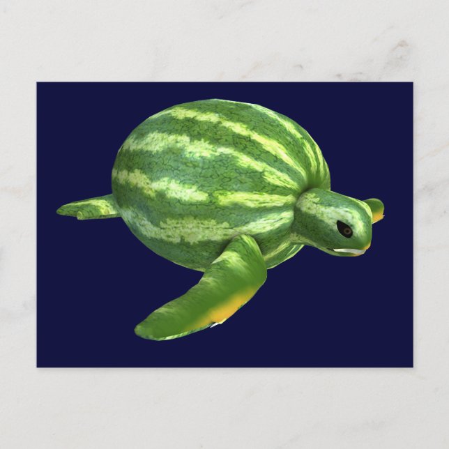 Funny Watermelon Seaturtle Postcard (Front)