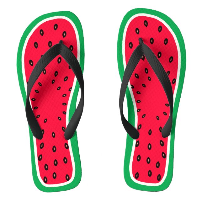 Funny Watermelon Slice Summer Fruit Unique Design Jandals (Footbed)