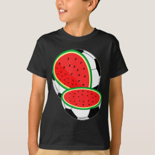 Funny watermelon soccer ball tropical melon summer T-Shirt