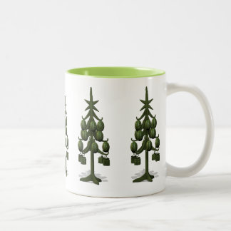 Funny Watermelons Christmas Tree Two-Tone Coffee Mug