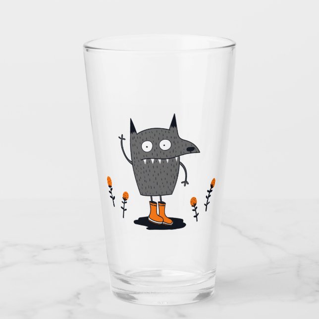 Funny Waving Monster Glass (Front)