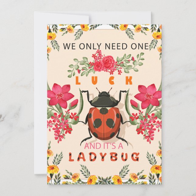 Funny We Only Need One luck and It's A  Ladybug Invitation (Front)