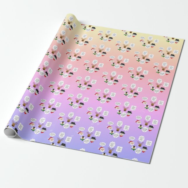 Funny We Wish You a Merry Christmas Wrapping Paper (Unrolled)