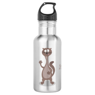 Funny weasel cartoon illustration 532 ml water bottle