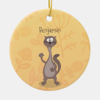 Funny weasel cartoon illustration