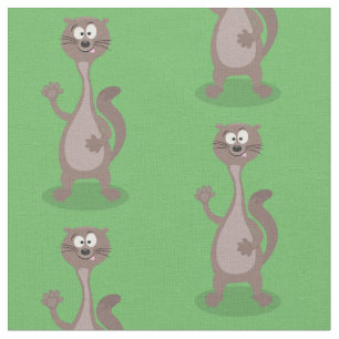 Funny weasel cartoon illustration fabric