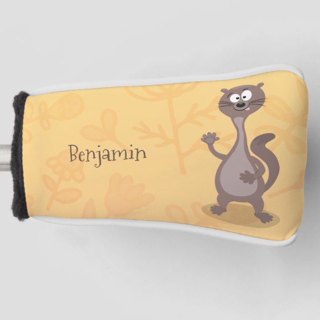 Funny weasel cartoon illustration golf head cover (Front)