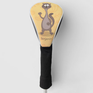 Funny weasel cartoon illustration golf head cover