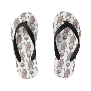 Funny weasel cartoon illustration kid's jandals