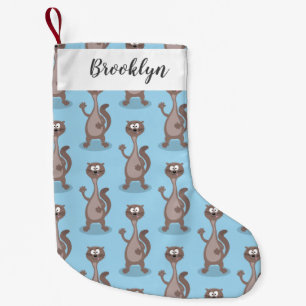 Funny weasel cartoon illustration small christmas stocking