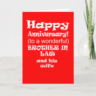 Funny wedding anniversary brother in law card