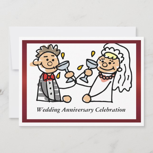 Funny Wedding Anniversary Invitation (Front)