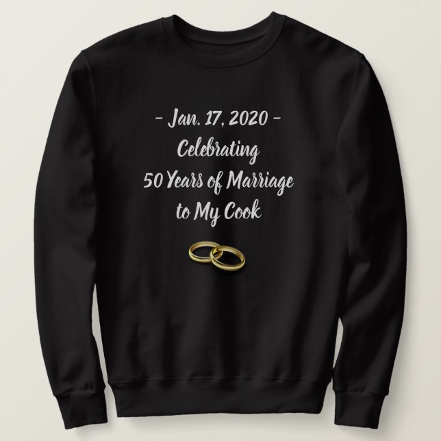Funny Wedding Anniversary Men's Customisable Black Sweatshirt (Design Front)