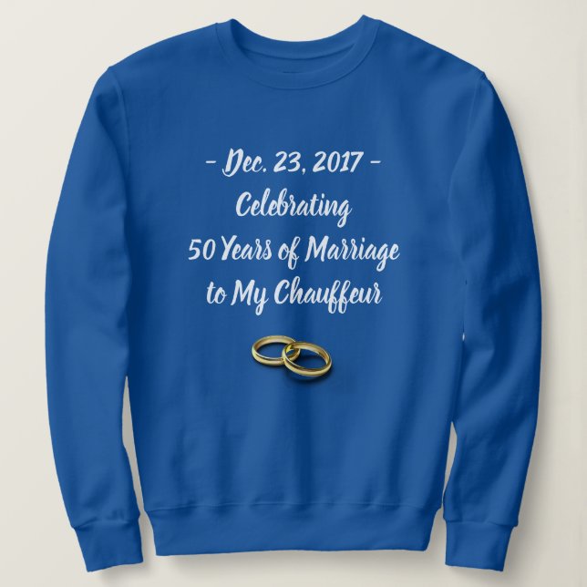 Funny Wedding Anniversary Women's Customisable Blu Sweatshirt (Design Front)