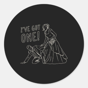 Funny Wedding Bride And Groom Design  Classic Round Sticker