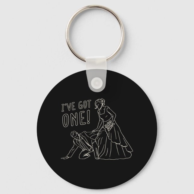 Funny Wedding Bride And Groom Design  Key Ring (Front)