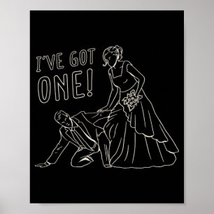 Funny Wedding Bride And Groom Design Poster