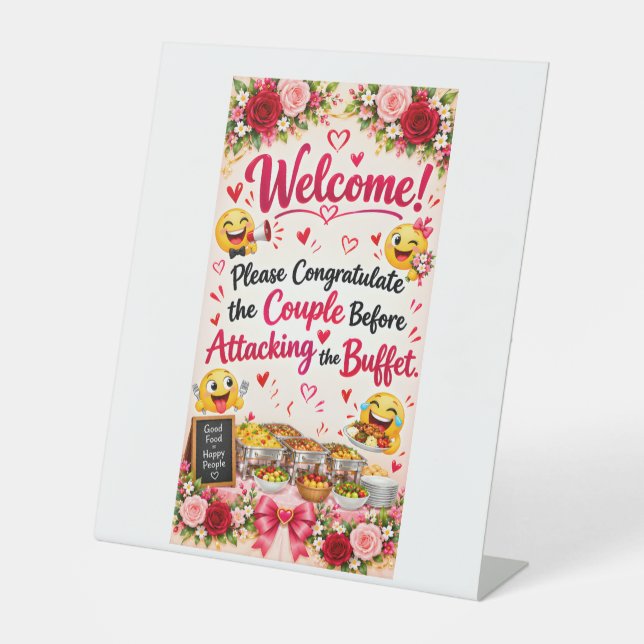 Funny Wedding Buffet Sign Poster | Reception Decor (Front)