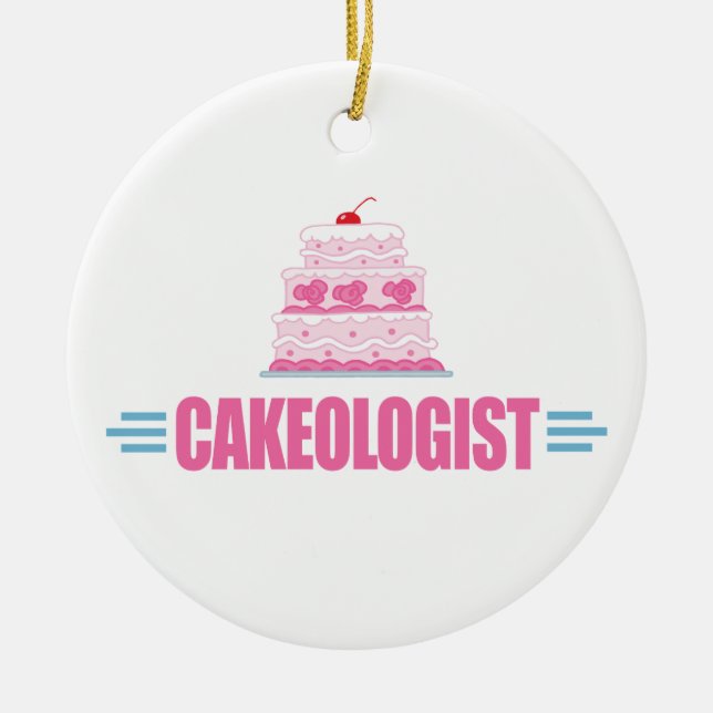 Funny Wedding Cake Lover Ceramic Tree Decoration (Front)