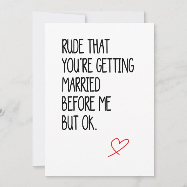 Funny Wedding Card/Engagement Card for Best friend (Front)