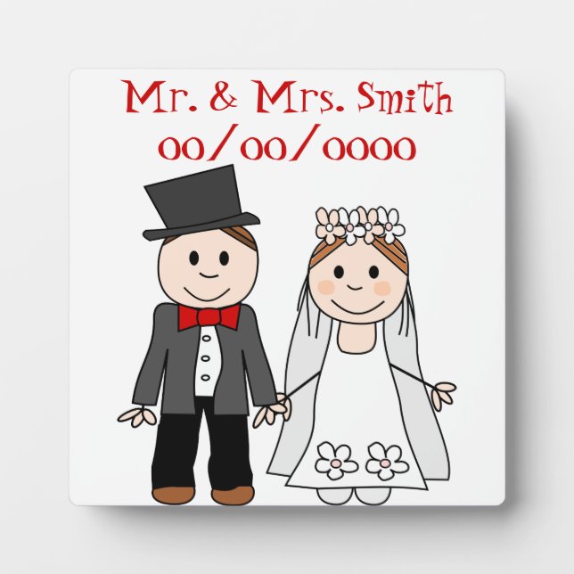 funny wedding couple,mrs and mr. plaque (Front)