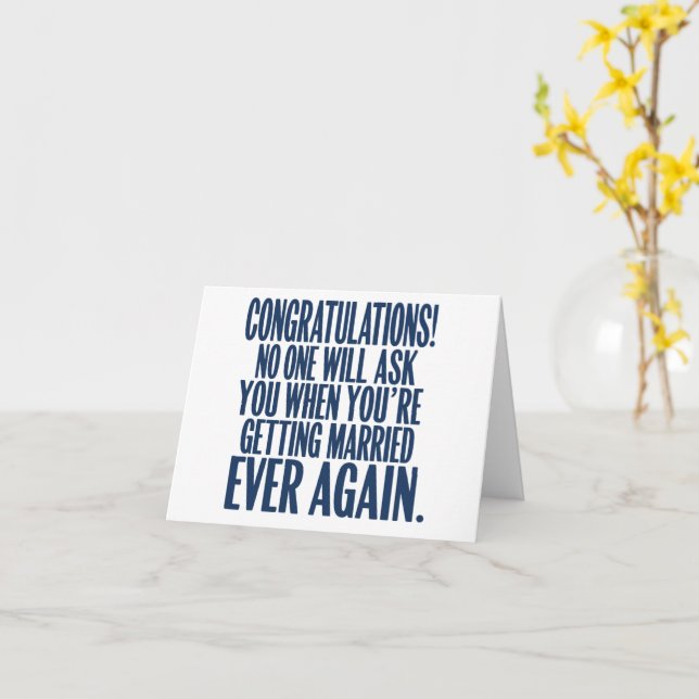 Funny Wedding Engagement Congratulations Married Card (Yellow Flower)