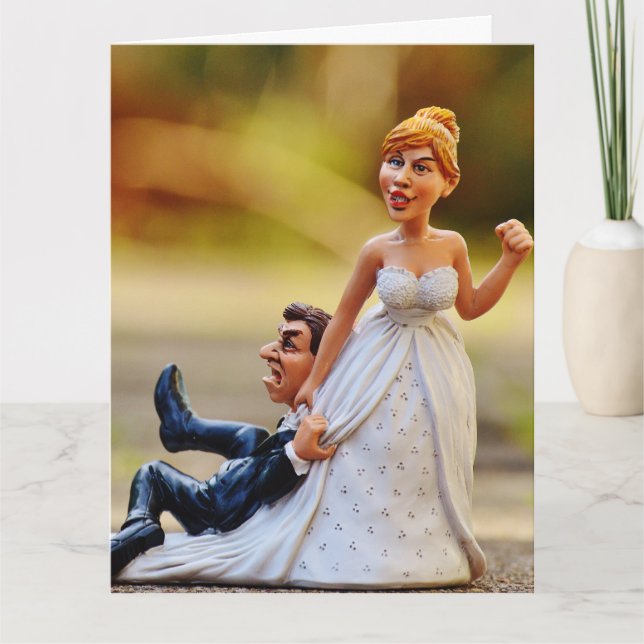 FUNNY WEDDING Greeting Card, Reluctant Groom GIANT Card (Front)