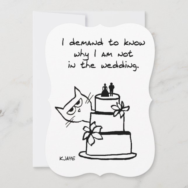 Funny Wedding Invitation for Cat Lovers (Front)