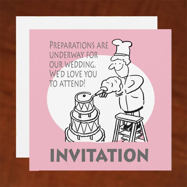 Funny Wedding Invitation with Giant Wedding Cake (Creator Uploaded)