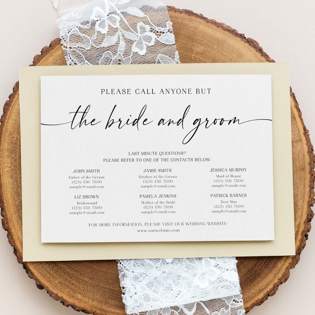 Funny Wedding Phone Numbers Contacts Card (Creator Uploaded)