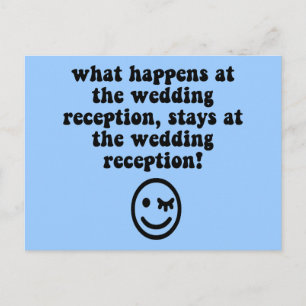 Funny wedding reception postcard