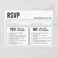 Funny Wedding Response RSVP Postcard