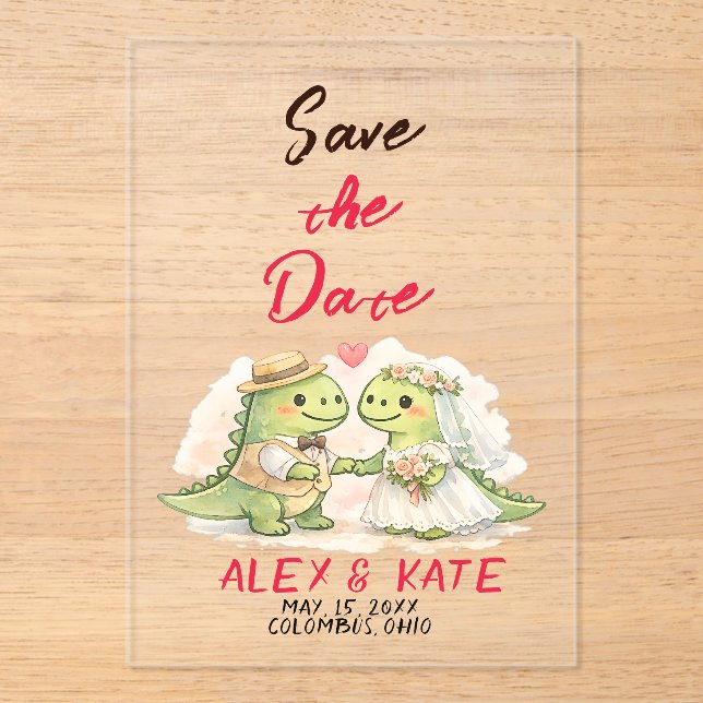 Funny Wedding Save the Date  Acrylic Invitations (Front)